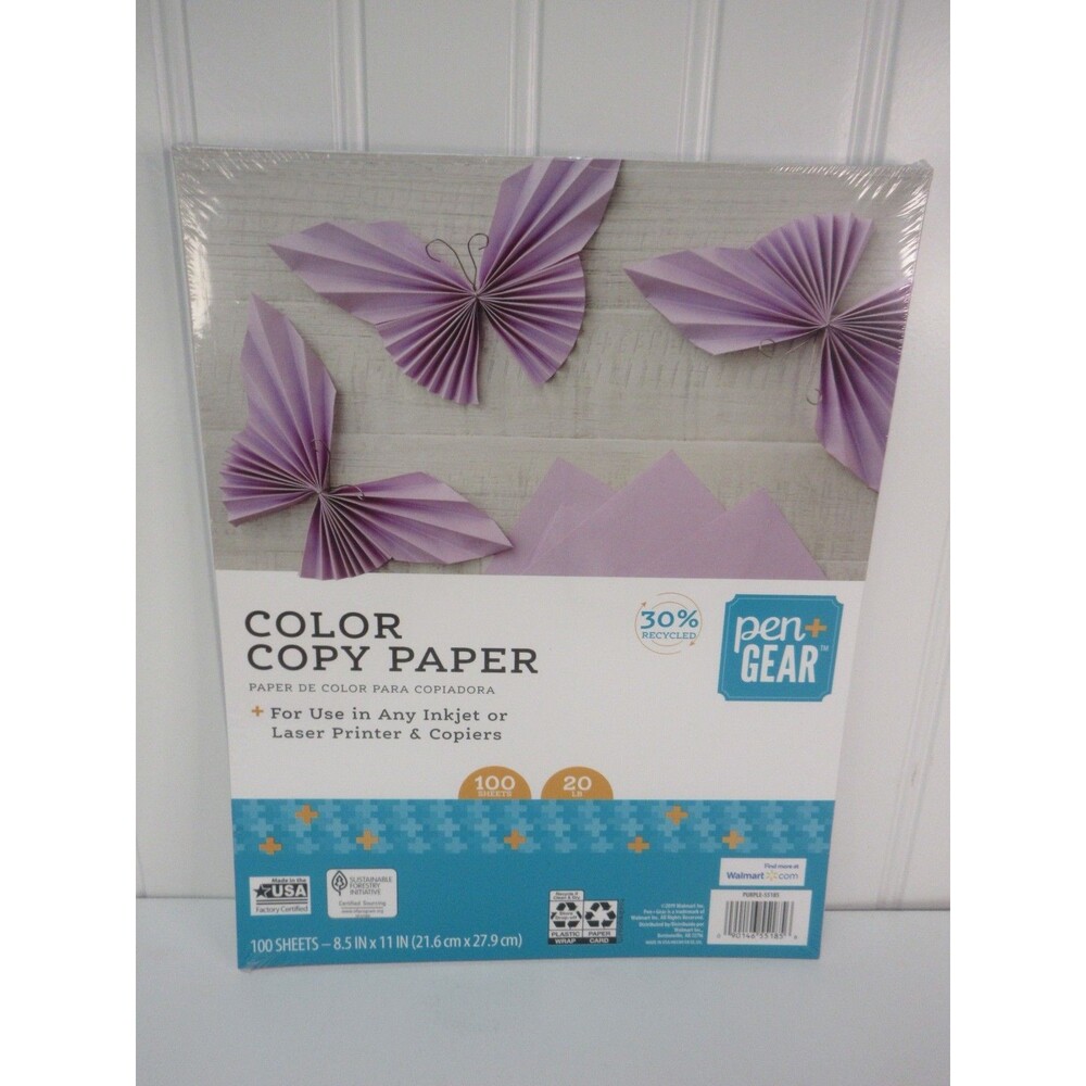 Copy Paper 30% Recycled 8.5" x 11" Purple 100 Sheets New